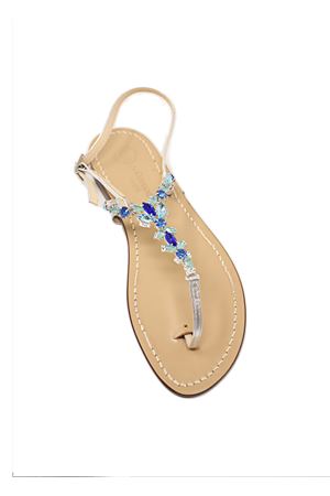 Blue jewel flat sandals Da Costanzo | SOVALIAZZURRO